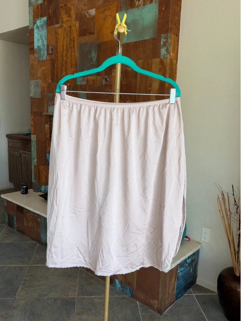 Vanity Fair Beige Lace Trim Half Slip Underskirt 2XL